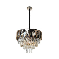 Люстра подвесная хрустальная Sirius с подвесами под тринадцать ламп Е14 черная/золотая IP20 19601-13