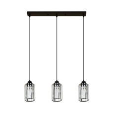 Люстра підвісна на три скляні плафони під лампу Е27 корпус чорний IP20 GLD-20996-3-120*170