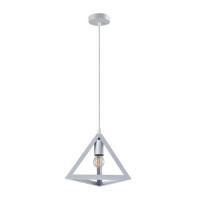 Люстра подвесная в форме пирамиды Sirius на один плафон под лампу Е27 белая IP20 TY-5205 WH 40W