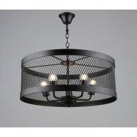 Люстра підвісна в стилі лофт Sirius з металевим плафоном під п'ять ламп Е27 чорна IP20 B S2459/5 BK 60W