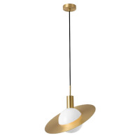 Люстра подвесная с плафоном-диском под лампу Е27 золотой корпус IP20 Sirius PL052 60W