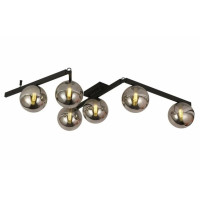 Потолочная люстра VALESO на шесть затемненных плафонов под лампу Е14 черная IP20 BX84016-6 BK