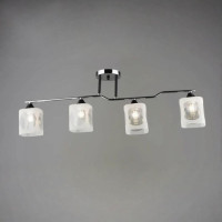 Потолочная люстра Valeso на четыре стеклянных плафона под лампу Е27 черная/хром IP20 B K2284/4 CH+BK