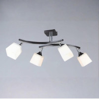 Потолочная люстра Valeso на четыре стеклянных плафона под лампу Е27 черная/хром IP20 B N1435/4