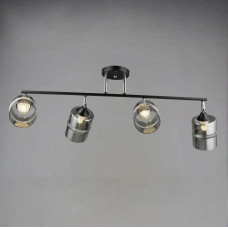 Стельова люстра Valeso на чотири затемнених плафони під лампу Е27 чорна/хром IP20 B K2286/4 BK+CH