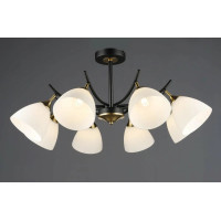 Стельова люстра Valeso з металевим каркасом під вісім ламп Е27 чорна/мідь IP20 N6602/8