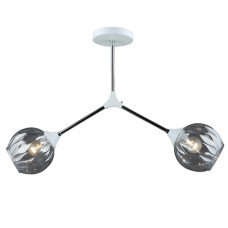 Потолочная люстра Sirius на два рельефных плафона под лампу Е27 белая/хром IP20 B A4160/2 CH+WT