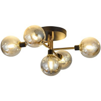 Потолочная люстра Sirius на пять стеклянных плафонов под лампу G9 медная IP20 3315/5 300W