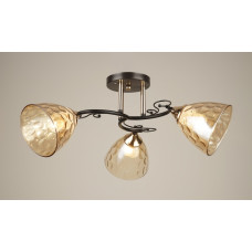 Потолочная люстра Sirius на три рельефных плафона под лампу Е27 черно-золотая IP20 B N4522/3 BK+FGD 180W