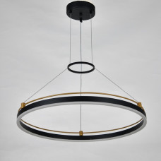 Підвісна LED люстра 76W з пультом Sirius кільцева 3000K/4500K/6000K чорна/золото IP20 CH8017 BK+GD