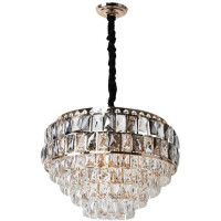 Подвесная хрустальная люстра Sirius многоярусная под пятнадцать ламп Е14 золотистая IP20 19306-15 600W