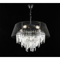 Подвесная хрустальная люстра Sirius в стиле лофт под шесть ламп Е27 черная IP20 B S2452/6 BK