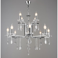 Підвісна кришталева люстра Valeso в класичному стилі під 12 ламп Е14 хром IP20 K2310/12 під 12 ламп  60W