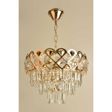 Підвісна люстра Sirius з кришталевими підвісами під вісім ламп Е27 золота IP20 Л 8103/8-400 
