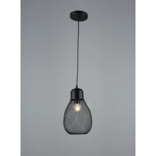 Подвесная люстра Sirius с металлическим плафоном в сетку под лампу Е27 черная IP20 B N5577/1Н BK 60W