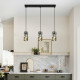 Підвісна люстра VALESO на три фігурні плафони під лампу Е27 чорна IP20 GLD-22902-3 