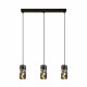 Підвісна люстра VALESO на три фігурні плафони під лампу Е27 чорна IP20 GLD-22902-3 