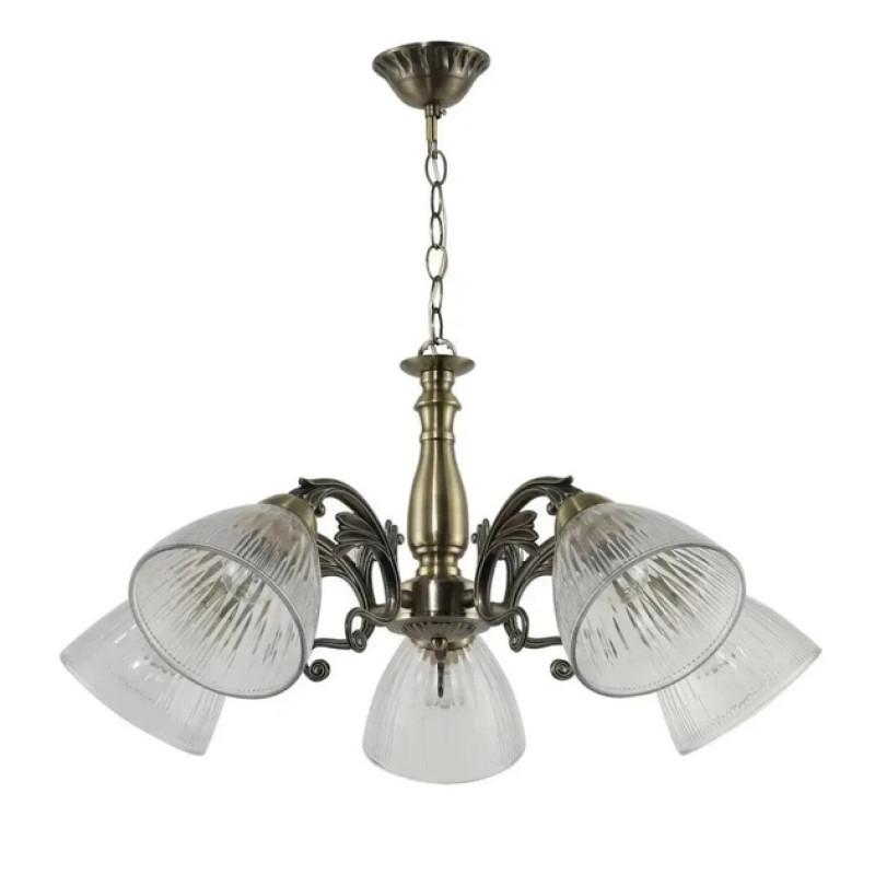 Підвісна люстра Valeso в класичному стилі під п'ять ламп Е27 бронзова IP20 G 07475/5 Antique brass