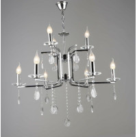 Подвесная люстра Valeso с хрустальными подвесами под 9 ламп Е14 хром IP20 K2310/9