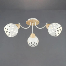 Стельова люстра Valeso на три плафони з перфораціями під лампу Е27 біла IP20 B N6655/3