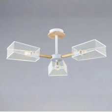 Потолочная люстра Valeso с деревянным каркасом под три лампы Е27 белая IP20 B N6687/3