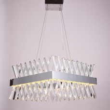 Підвісна світлодіодна люстра 70W Sirius з кришталевим плафоном 3000К хром IP20 Ш 5011/500*500 CR