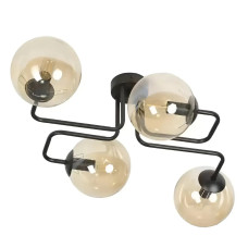 Стельова люстра Sirius на чотири сферичні плафони під лампу Е27 чорна IP20 9713-4 BK