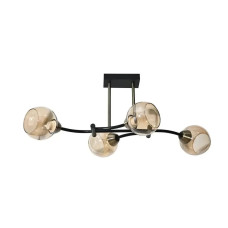 Потолочная люстра Sirius на четыре стеклянных плафона под лампу Е27 черная/золото IP20 V17-4 BK+GD