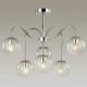 Потолочная люстра Sirius на шесть прозрачных плафонов под лампу Е27 хром IP20 DX3021-6 CH