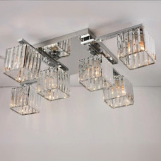 Стельова люстра Sirius на шість рельєфних плафонів під лампу Е14 хром IP20 Ш 1318/6 CR