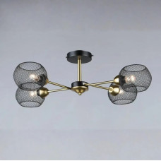 Потолочная люстра Valeso в стиле лофт под четыре лампы Е27 черная/медь IP20 B N6565/4 BK+COP