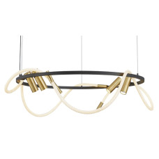 Подвесная светодиодная люстра 36W VALESO с круглым основанием 4000К черная/золотая IP20 THD63815-5 36W