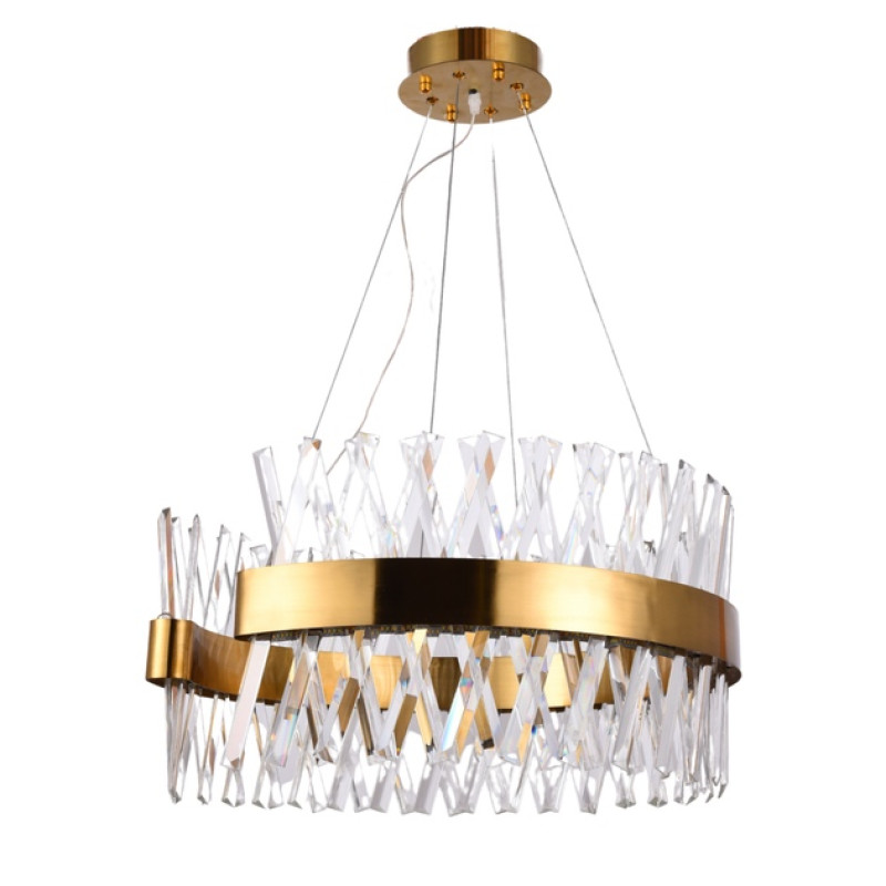 Подвесная светодиодная люстра 65W Sirius со стеклянными элементами 3000К бронза IP20 Ш 5011/600