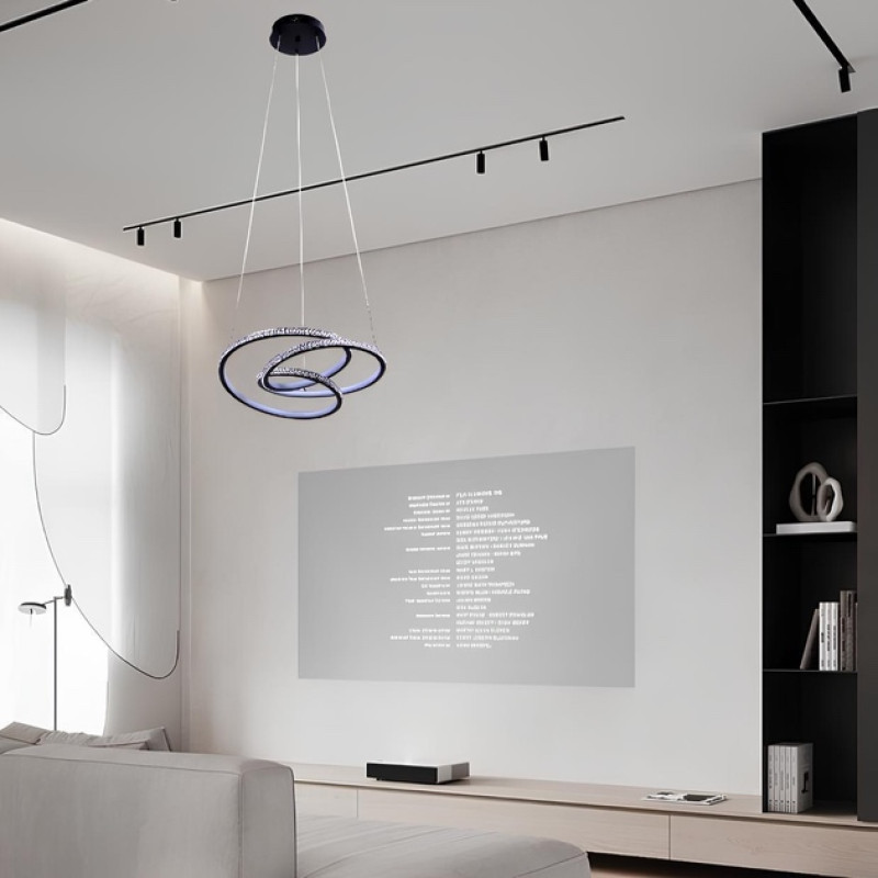 Подвесная светодиодная люстра Sirius 138W с пультом д/у 3000-6500К черная IP20 LCD3070 BK 138W