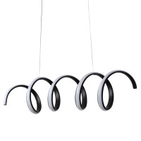 Підвісна світлодіодна люстра Sirius 52W з плафоном у формі спіралі 3000-6500К чорна IP20 LCD3055 BK