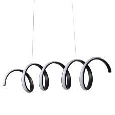 Подвесная светодиодная люстра Sirius 52W с плафоном в форме спирали 3000-6500К черная IP20 LCD3055 BK