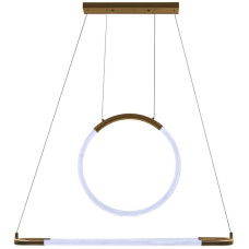 Подвесная светодиодная люстра Sirius 56W с двумя плафонами 6500К золотая/белая IP20 N H3913 (56W)