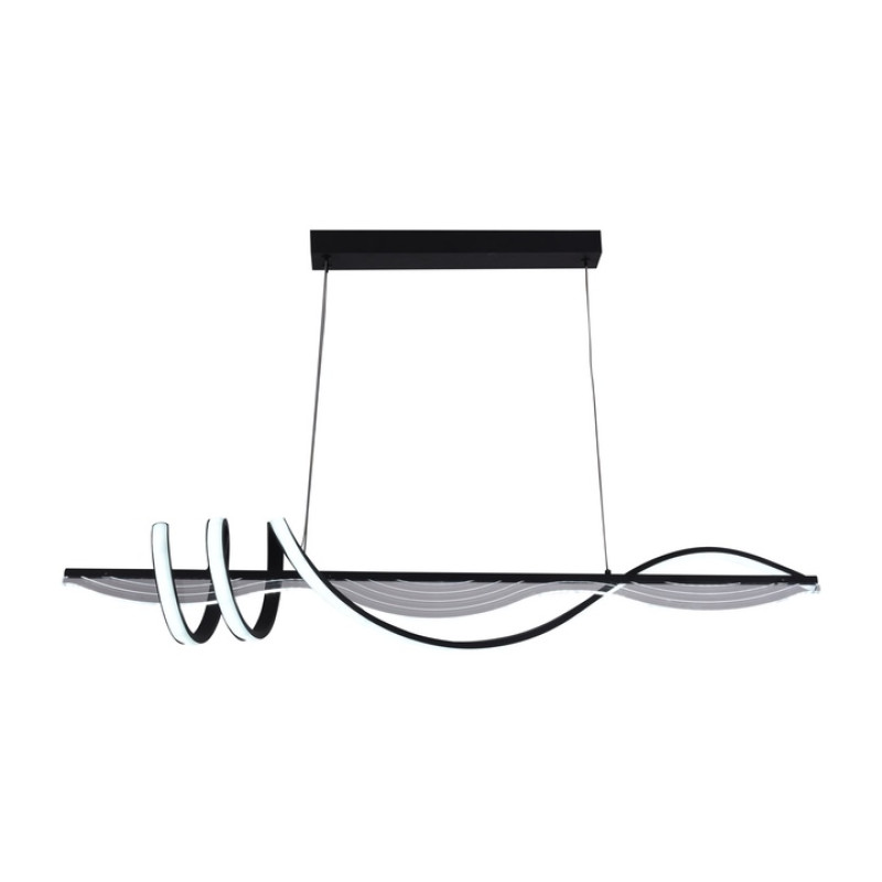 Підвісна світлодіодна люстра Sirius 62W з пультом 3000-6500К чорна IP20 LCD3088 BK