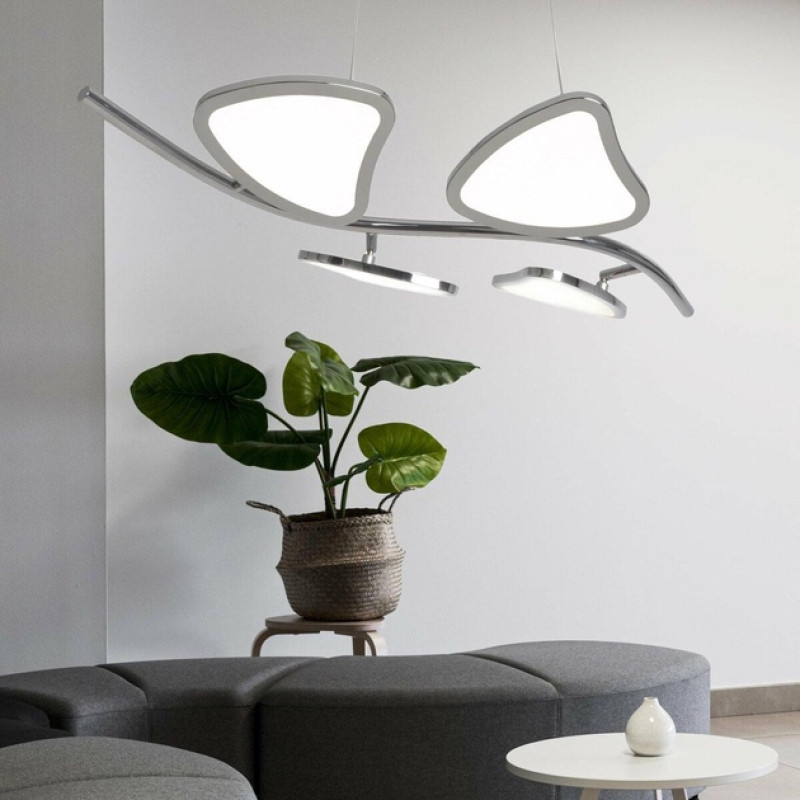 Підвісна світлодіодна люстра Sirius 64W з плафонами-пелюстками 3000-6500К біла IP20 2901-4P (64W)