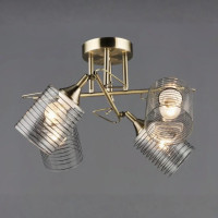 Потолочная люстра Sirius на четыре плафона в полоску под лампу Е27 бронза IP20 B N6683/4 AB