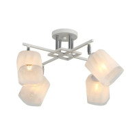 Потолочная люстра Sirius на четыре стеклянных плафона под лампу Е27 белая/хром IP20 G 07472/4 Matte White+C