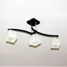 Стельова люстра Sirius на три скляні плафони під лампу Е27 чорна/хром IP20 B A1507/3