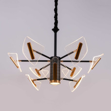 Підвісна світлодіодна люстра Sirius 80W з акриловими плафонами 3000-6500К чорна IP20 N 3718-6+3 (80W