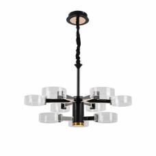 Підвісна світлодіодна люстра Sirius 98W з круглими плафонами 3000-6500К чорна IP20 N 3705-6+3 BLACK+