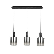 Підвісний світильник G 07459/3L матовий чорний сріблястий хром 40W