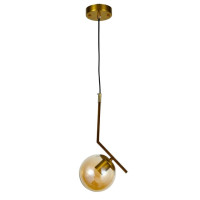 Подвесной светильник Sirius со сферическим плафоном под лампу Е27 медный IP20 MX412-1P Copper