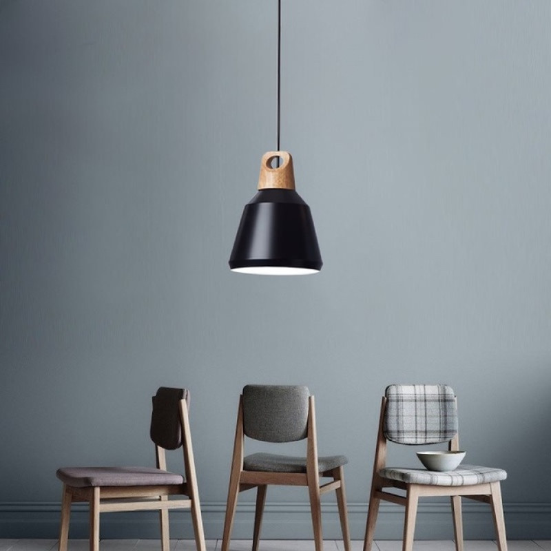 Підвісний світильник Valeso з дерев'яним кріпленням під одну лампу Е27 чорний IP20 13469D-B 60W