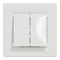 Выключатель двухклавишный Asfora Schneider Electric белый EPH1100121