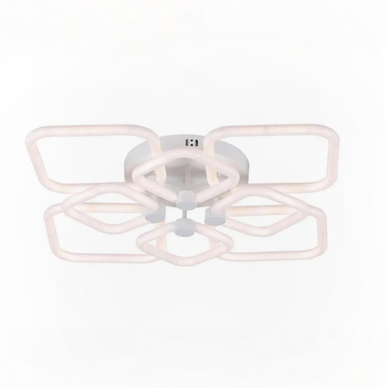 Стельова LED люстра 144W з пультом Valeso з акриловими плафонами 3000K-6500K біла IP20 G 2589/4+4 WT