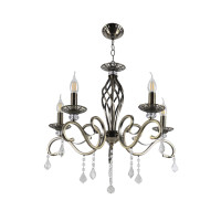 Люстра подвесная Sirius с хрустальными подвесами под пять ламп Е14 бронзовая IP20 N1208/5